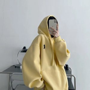 Minimalist Pastel Hoodie - 2000s Fashion Inspired Winter Outfit