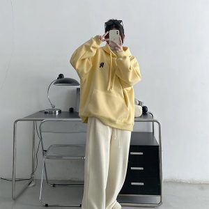 Minimalist Pastel Hoodie - 2000s Fashion Inspired Winter Outfit