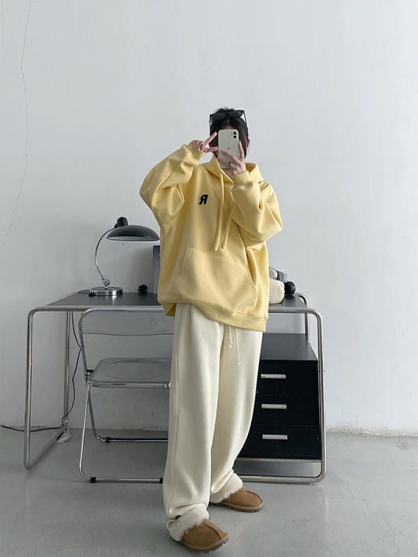 Minimalist Pastel Hoodie - 2000s Fashion Inspired Winter Outfit