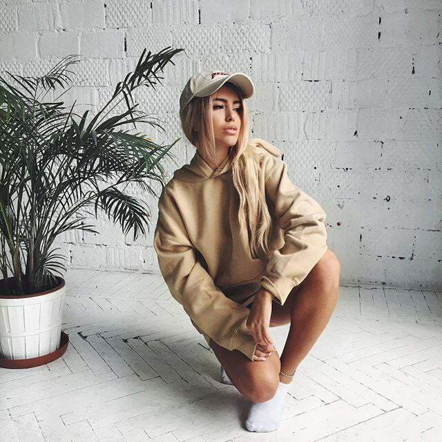 Nude Hoodie - 2000s Fashion Inspired, Y2K Aesthetic Outfit for Women