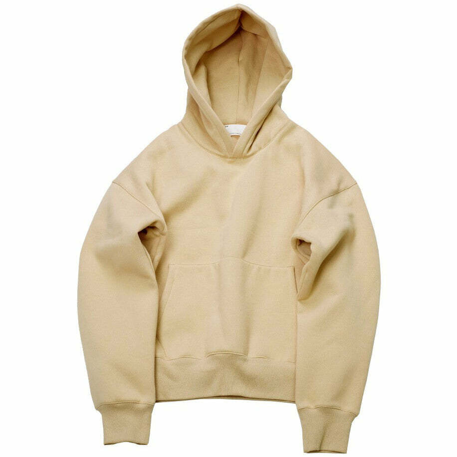 Nude Hoodie - 2000s Fashion Inspired, Y2K Aesthetic Outfit for Women