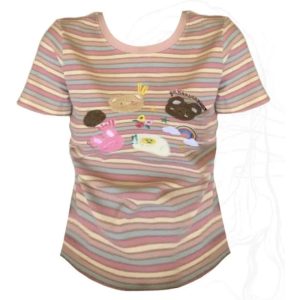 Pastel Breakfast Striped Top - 2000s Fashion Inspired Women's Outfit