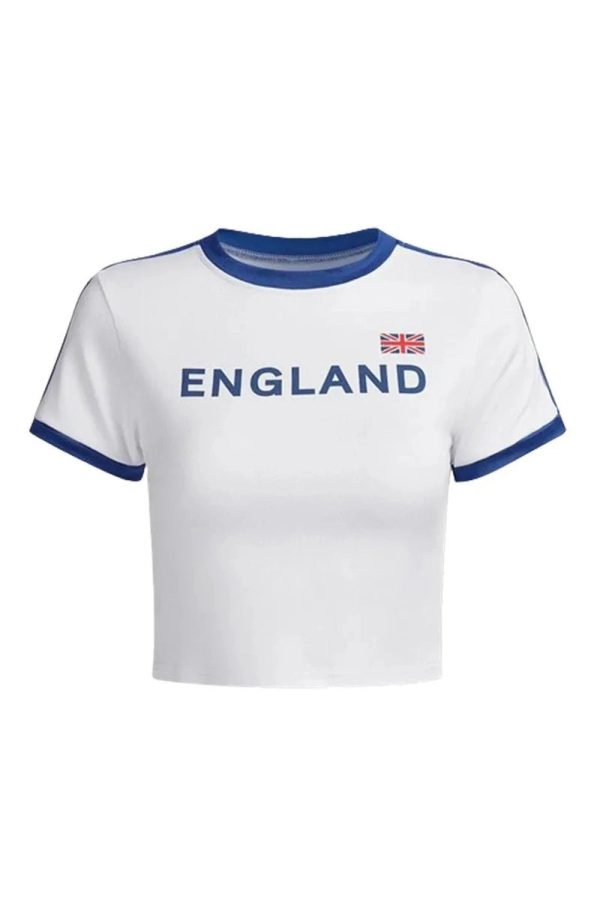 Retro England Ringer Top - 2000s Fashion, Nostalgia Outfits, Y2K Style