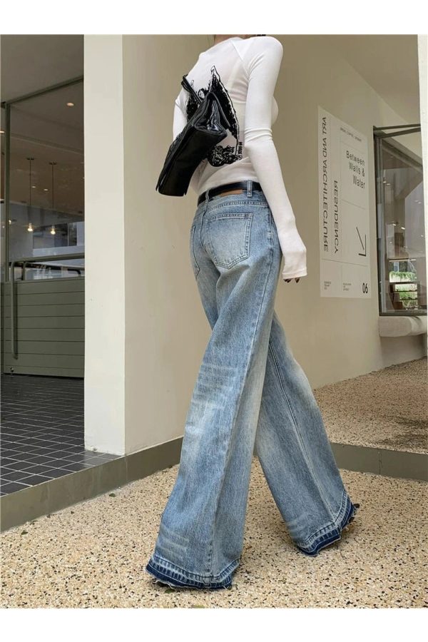 Retro High-Waisted Wide-Leg Jeans for 2000s Fashion & Nostalgia Outfits