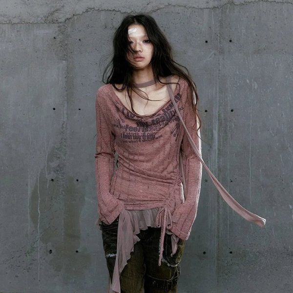 Rustic Dystopia Top - 2000s Fashion, Nostalgia Outfits, Y2K Aesthetic