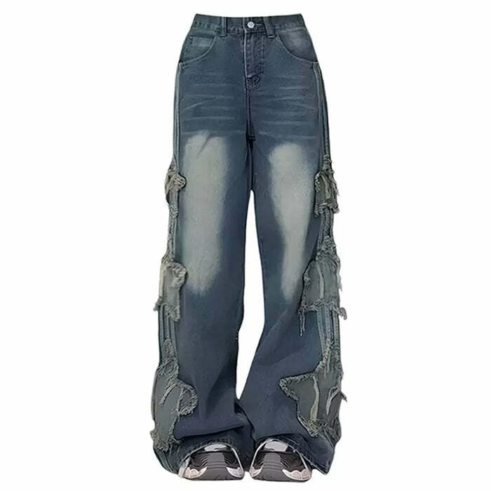 Side Stripe Star Jeans - 2000s Fashion, Nostalgia Outfits, Y2K Style