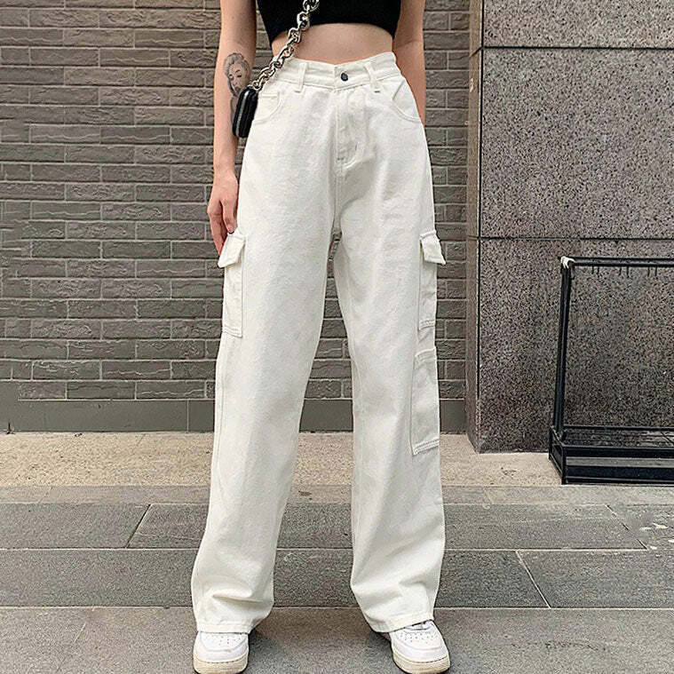 Skater Cargo Jeans - 2000s Fashion, Y2K Aesthetic, Nostalgia Outfits