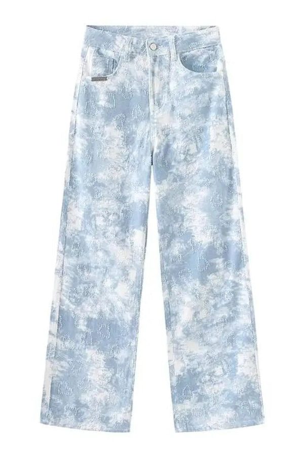 Sky Wash Wide-Leg Jeans - 2000s Fashion, Nostalgia 2000s Outfits