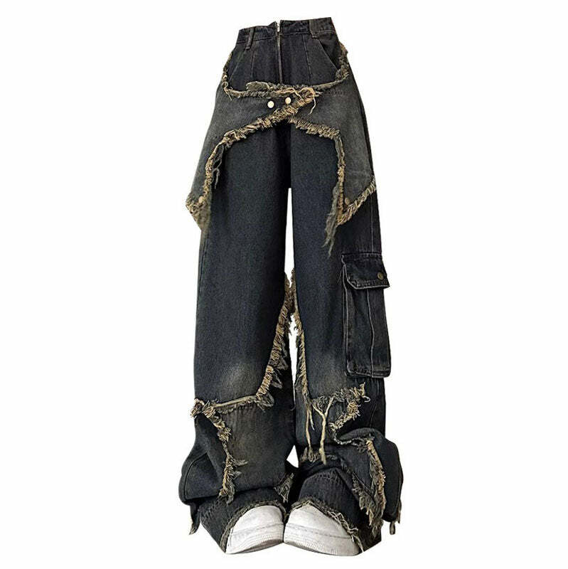 Star Girl Wide Leg Jeans - 2000s Fashion, Nostalgia Outfits & Y2K Style