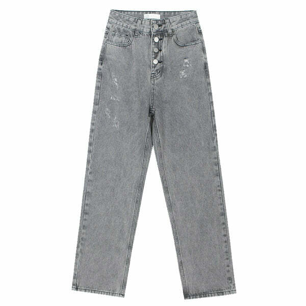 Teen Craft Grey Baggy Jeans - 2000s Fashion, Y2K Aesthetic Outfit