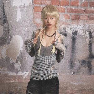 Urban Edge Fishnet Top - 2000s Fashion, Y2K Aesthetic, Nostalgia Outfit