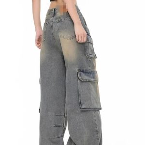 Urban Explorer Cargo Jeans - 2000s Fashion, Y2K Aesthetic, Vintage Style