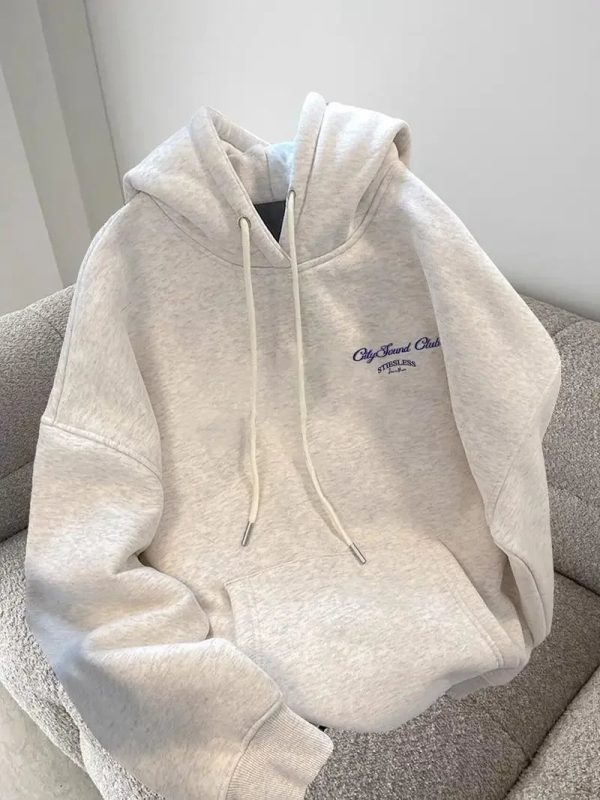 Urban Script Graphic Hoodie - 2000s Fashion, Y2K Aesthetic, Nostalgia Outfits