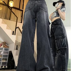 Urban Utility Cargo Jeans - 2000s Fashion, Y2K Aesthetic, Vintage Style