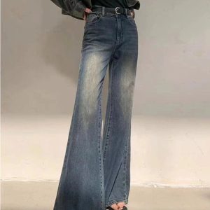 Vintage Horizon Flare Jeans - 2000s Fashion, Y2K Aesthetic Outfit