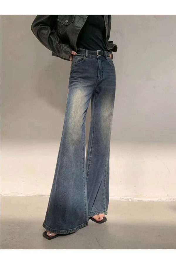 Vintage Horizon Flare Jeans - 2000s Fashion, Y2K Aesthetic Outfit