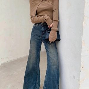 Vintage Horizon Flare Jeans - 2000s Fashion, Y2K Aesthetic Outfit