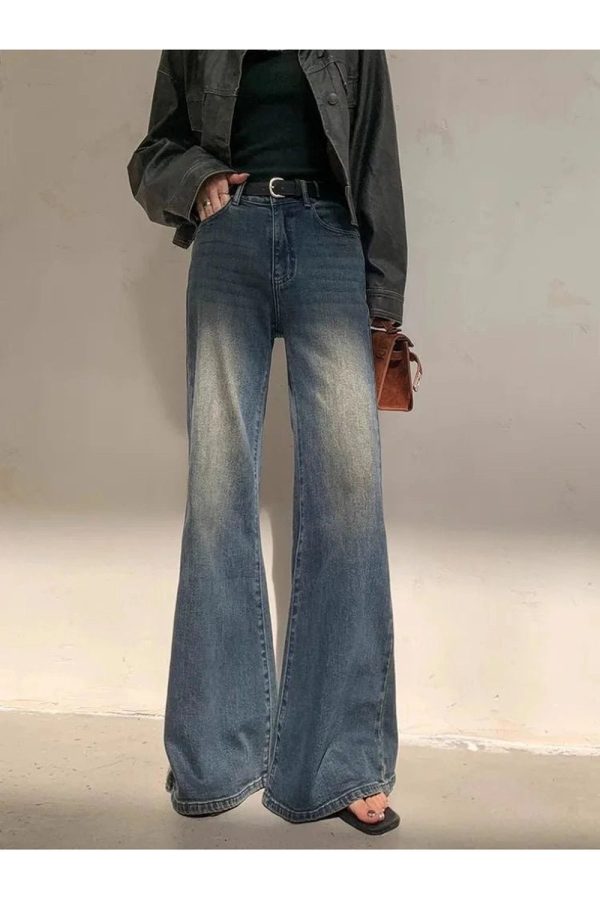 Vintage Horizon Flare Jeans - 2000s Fashion, Y2K Aesthetic Outfit