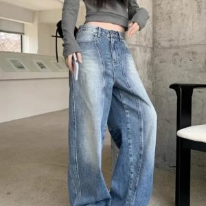 Vintage Washed Wide-Leg Jeans for 2000s Fashion and Nostalgia Outfits