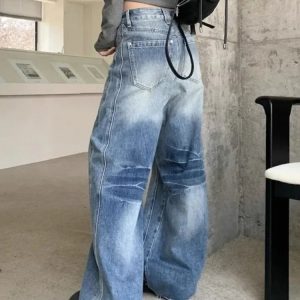 Vintage Washed Wide-Leg Jeans for 2000s Fashion and Nostalgia Outfits