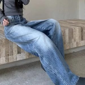 Vintage Washed Wide-Leg Jeans for 2000s Fashion and Nostalgia Outfits