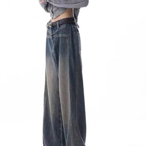 Vintage Washed Wide-Leg Jeans for 2000s Fashion & Nostalgia Outfits