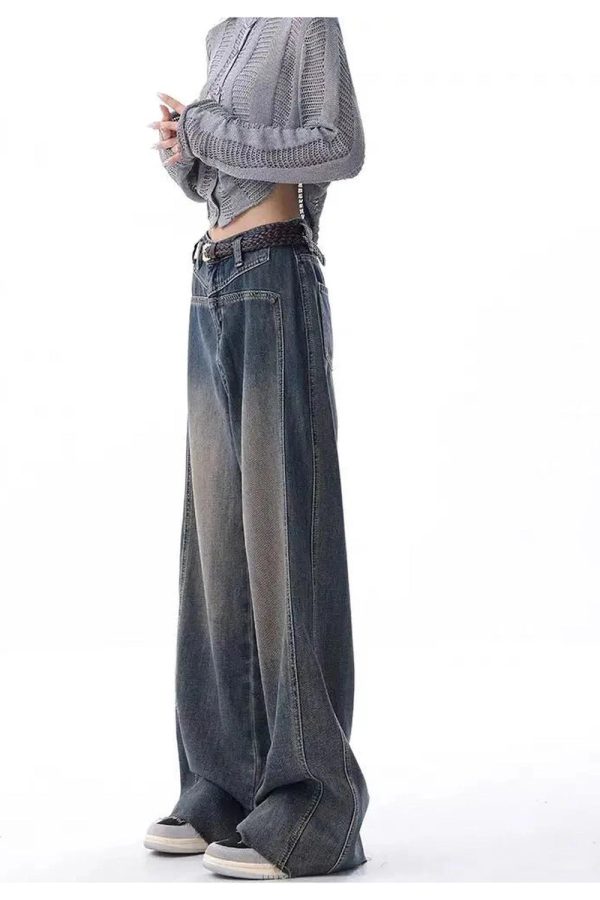 Vintage Washed Wide-Leg Jeans for 2000s Fashion & Nostalgia Outfits