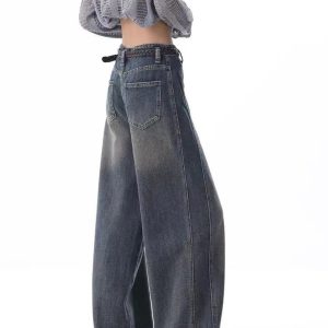 Vintage Washed Wide-Leg Jeans for 2000s Fashion & Nostalgia Outfits