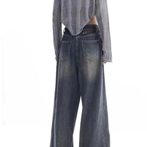 Vintage Washed Wide-Leg Jeans for 2000s Fashion & Nostalgia Outfits