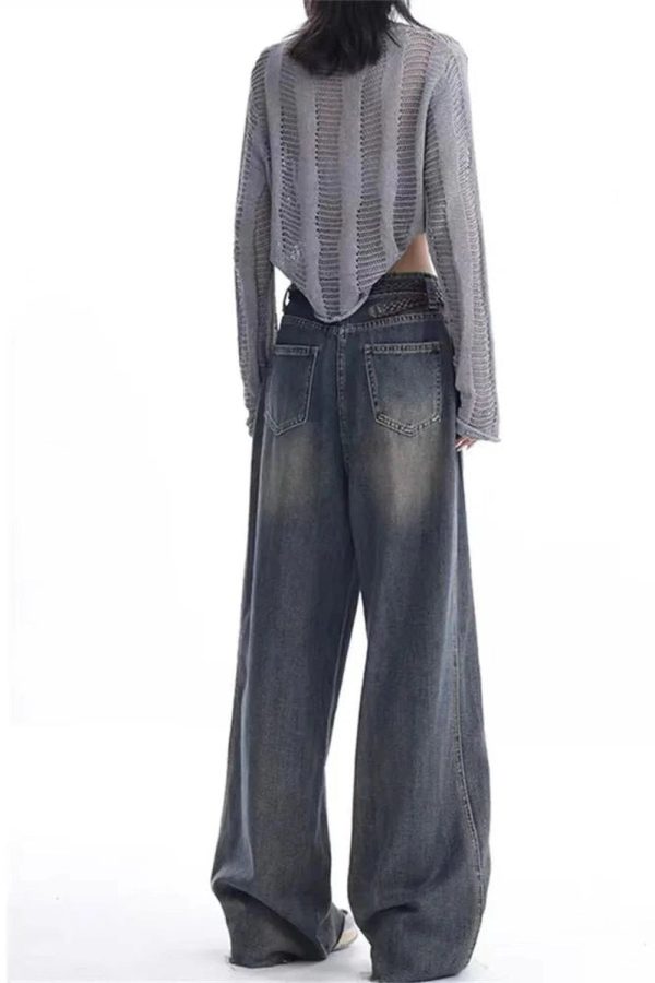 Vintage Washed Wide-Leg Jeans for 2000s Fashion & Nostalgia Outfits