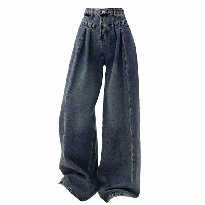 Vintage Wide Leg Jeans - 2000s Fashion, Y2K Aesthetic, Nostalgia Outfits