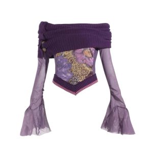 Violet Witch Velvet Top - 2000s Fashion Inspired Nostalgia Outfit