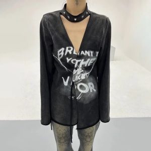 Void Graffiti Top - 2000s Fashion, Nostalgia Outfits, Y2K Aesthetic Style