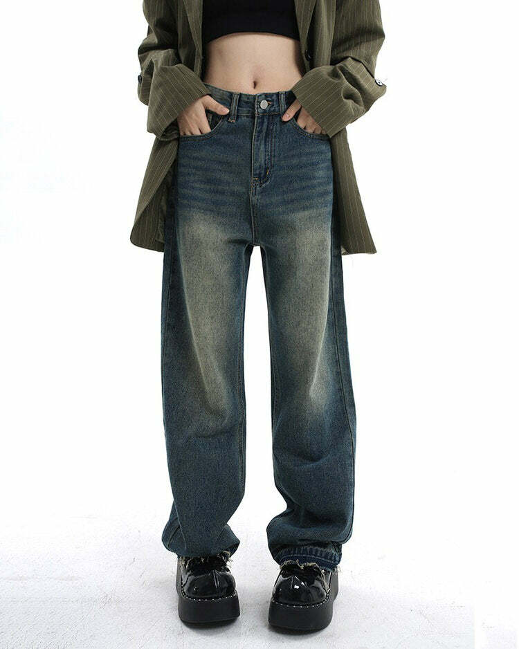 Wash Me Out Wide Leg Jeans - 2000s Fashion, Y2K Aesthetic Outfit