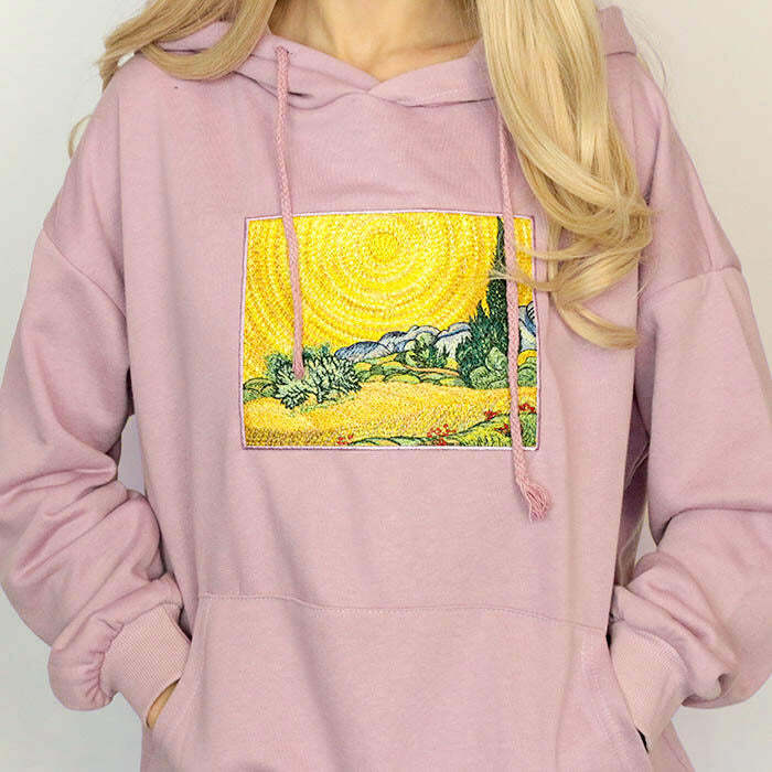 Wheat Field with Cypresses Hoodie - 2000s Fashion, Y2K Aesthetic Outfit