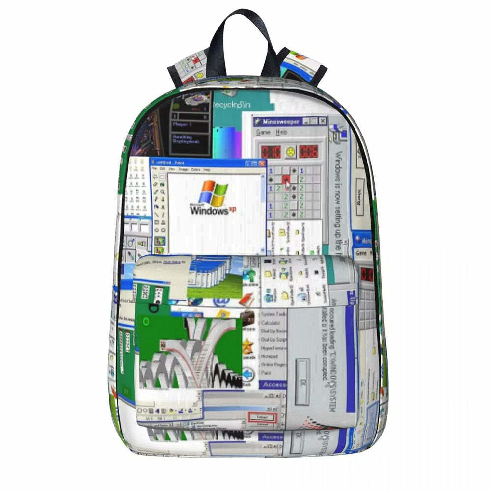 Windows XP Aesthetic Backpack - 2000s Fashion Inspired Vintage Style