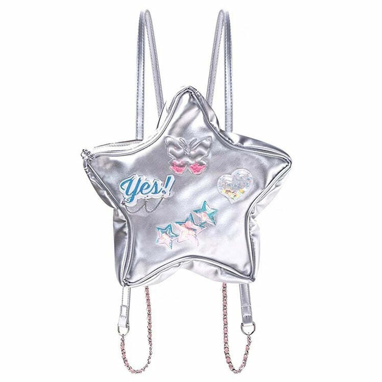 Y2K Aesthetic Star-Shaped Backpack for 2000s Fashion Lovers