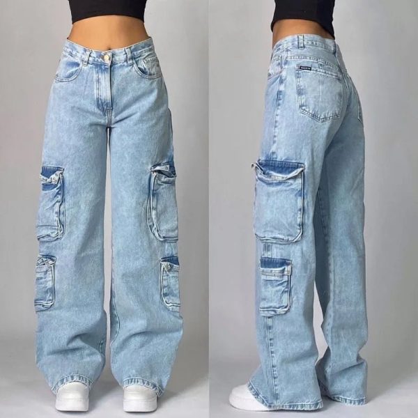 Y2K Oversized Pocket Jeans - 2000s Fashion, Nostalgia & Vintage Style