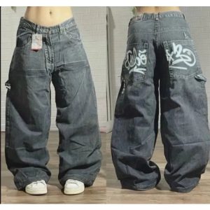 Y2K Oversized Pocket Jeans - 2000s Fashion, Nostalgia & Vintage Style