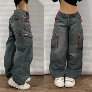 Y2K Oversized Pocket Jeans - 2000s Fashion, Nostalgia & Vintage Style