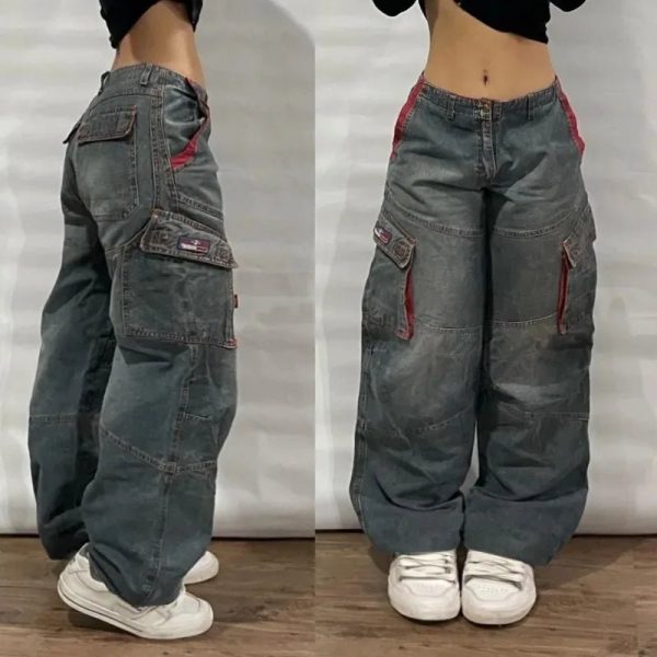 Y2K Oversized Pocket Jeans - 2000s Fashion, Nostalgia & Vintage Style