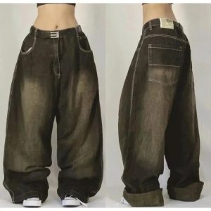 Y2K Oversized Pocket Jeans - 2000s Fashion, Nostalgia & Vintage Style